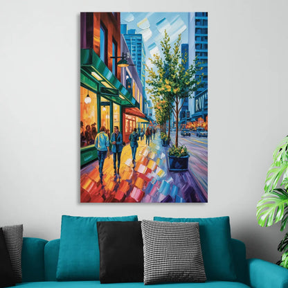 Robson Street Vancouver Living Room - Canvas Wall Art