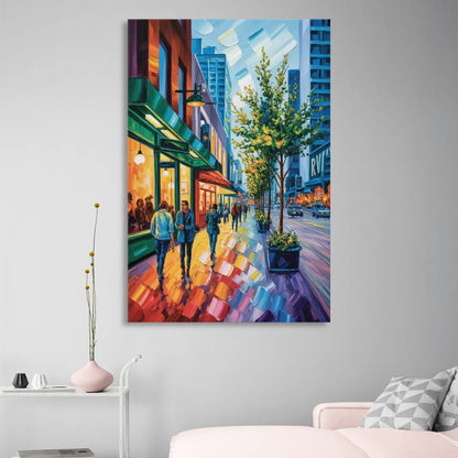 Robson Street Vancouver Sitting Room - Canvas Wall Art