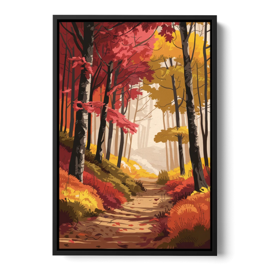 Rochester Autumn Foliage - Black Framed Canvas Wall Art - Front