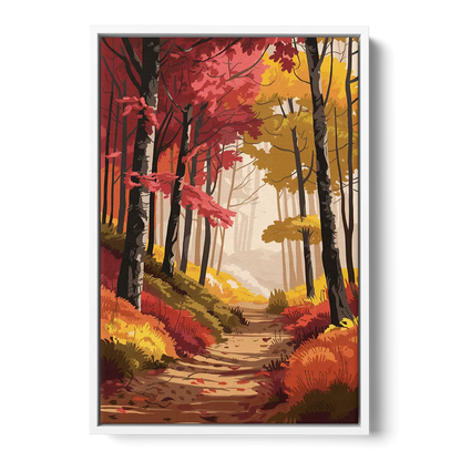 Rochester Autumn Foliage Front - White Canvas Wall Art