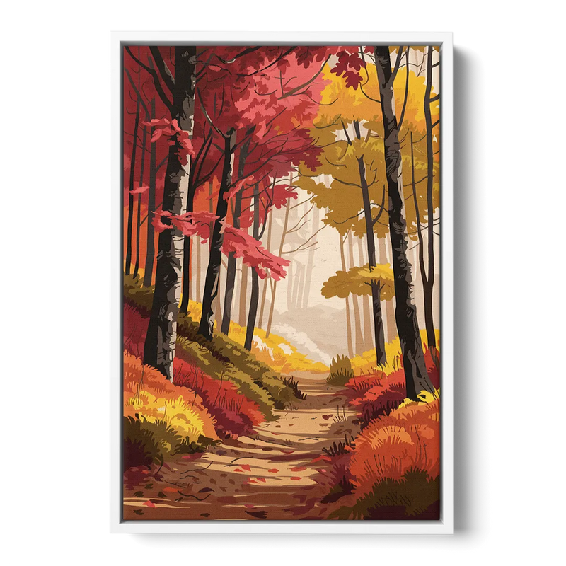 Rochester Autumn Foliage Front - White Canvas Wall Art