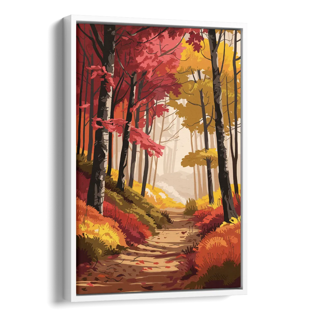 Rochester Autumn Foliage Side - White Canvas Wall Art