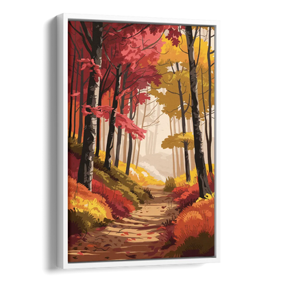 Rochester Autumn Foliage Side - White Canvas Wall Art