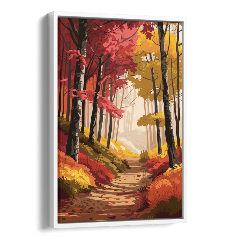 Rochester Autumn Foliage Side - White Canvas Wall Art
