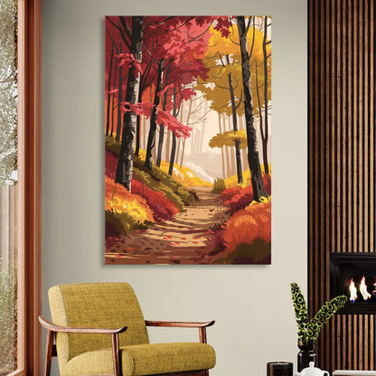 Rochester Autumn Foliage Living Room - Canvas Wall Art
