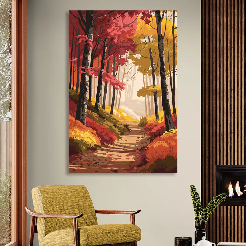 Rochester Autumn Foliage Living Room - Canvas Wall Art