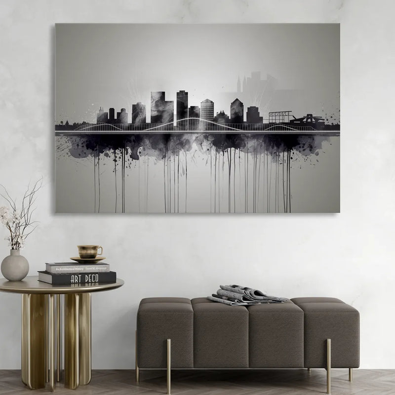 Rochester Cityscape Reflection Sitting Room - Canvas Wall Art