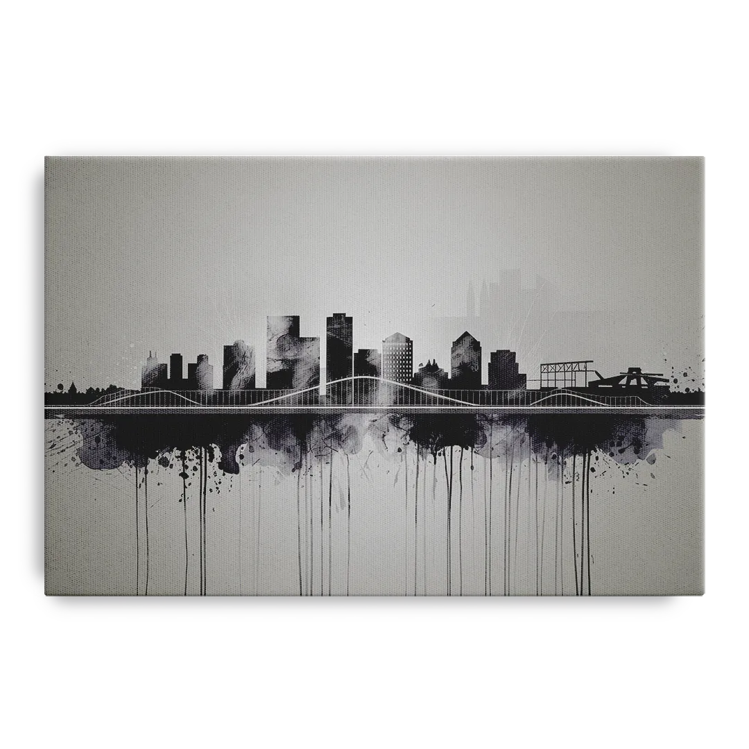 Rochester Cityscape Reflection Front - Canvas Wall Art
