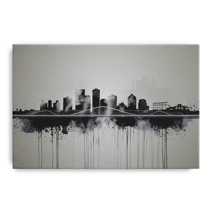 Rochester Cityscape Reflection Front - Canvas Wall Art