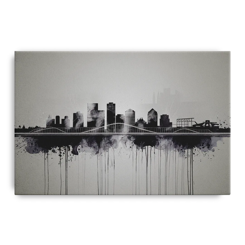 Rochester Cityscape Reflection Front - Canvas Wall Art