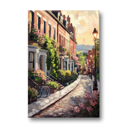 Rochester Cobblestone Streets - Canvas Wall Art - Front