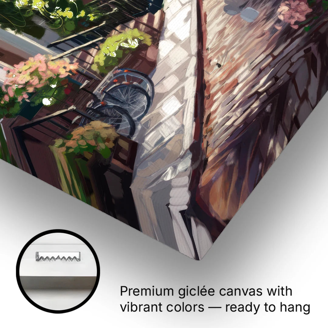 Rochester Cobblestone Streets - Canvas Wall Art - Gallery Wrap Corner