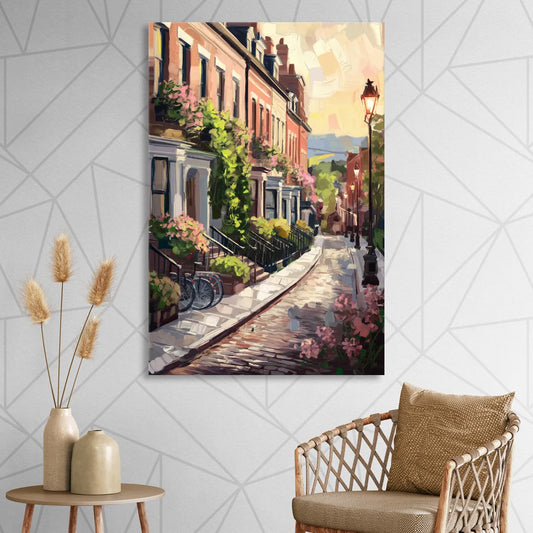 Rochester Cobblestone Streets Living Room - Canvas Wall Art
