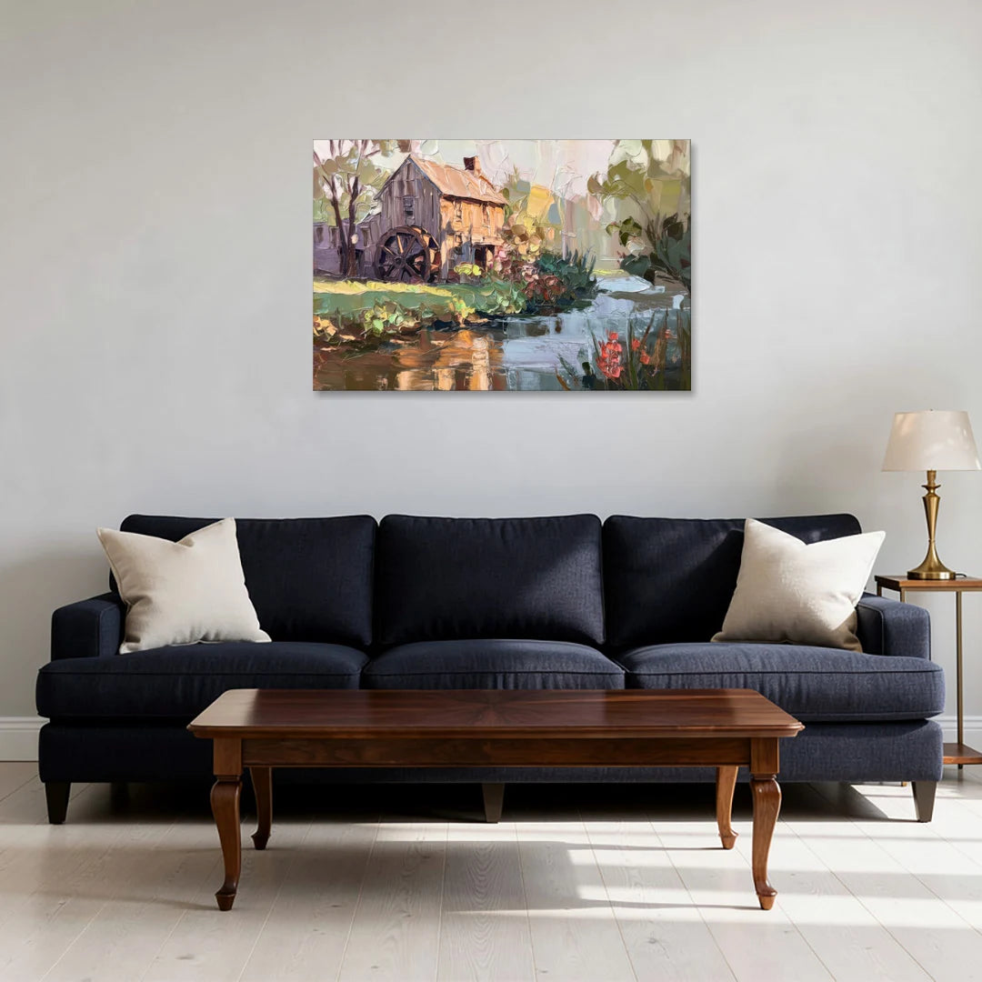 Rochester Flour Mill History - Canvas Wall Art - Sofa - 36x24