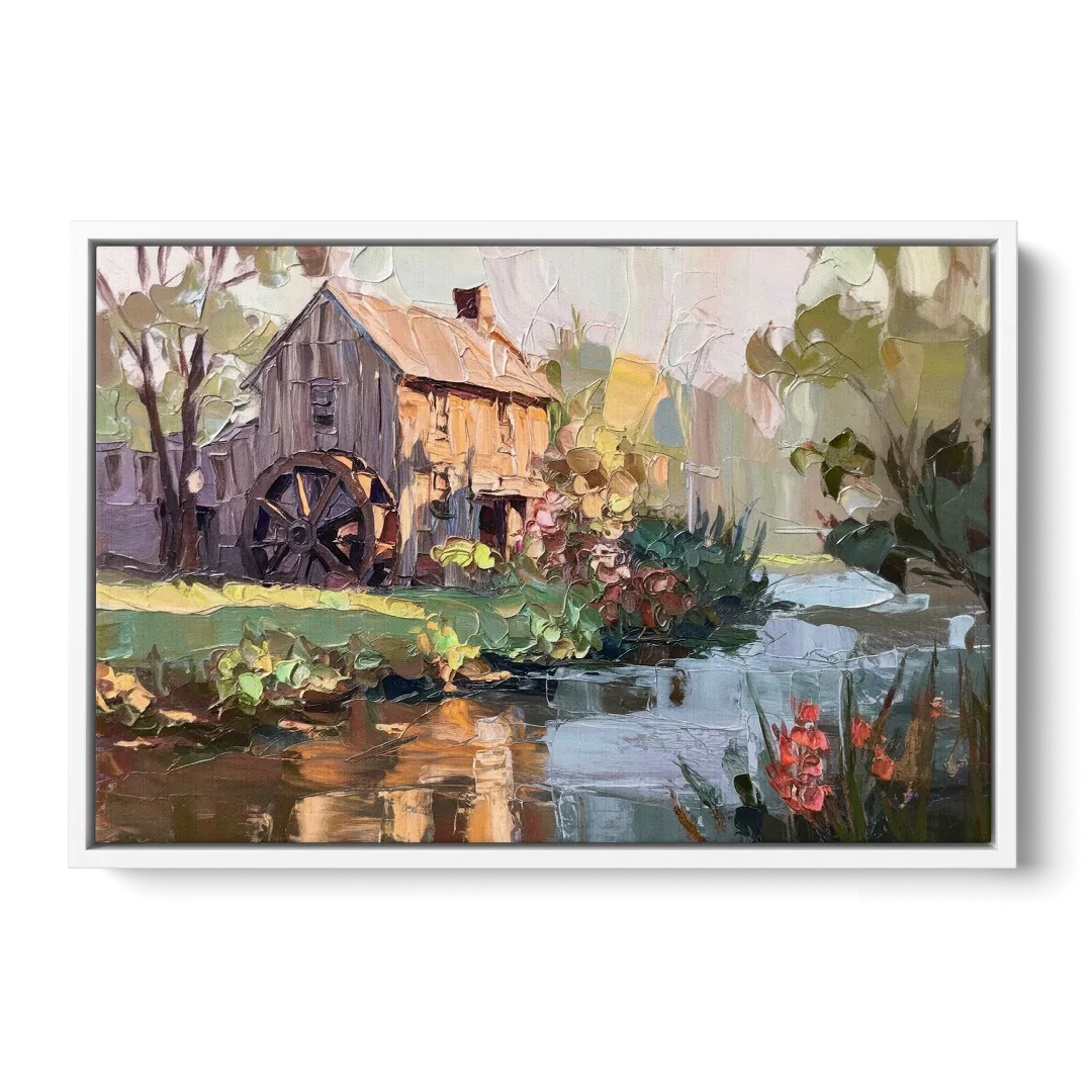 Rochester Flour Mill History Front - White Canvas Wall Art