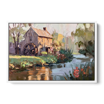 Rochester Flour Mill History Front - White Canvas Wall Art