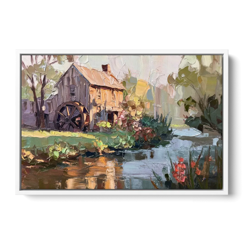 Rochester Flour Mill History Front - White Canvas Wall Art