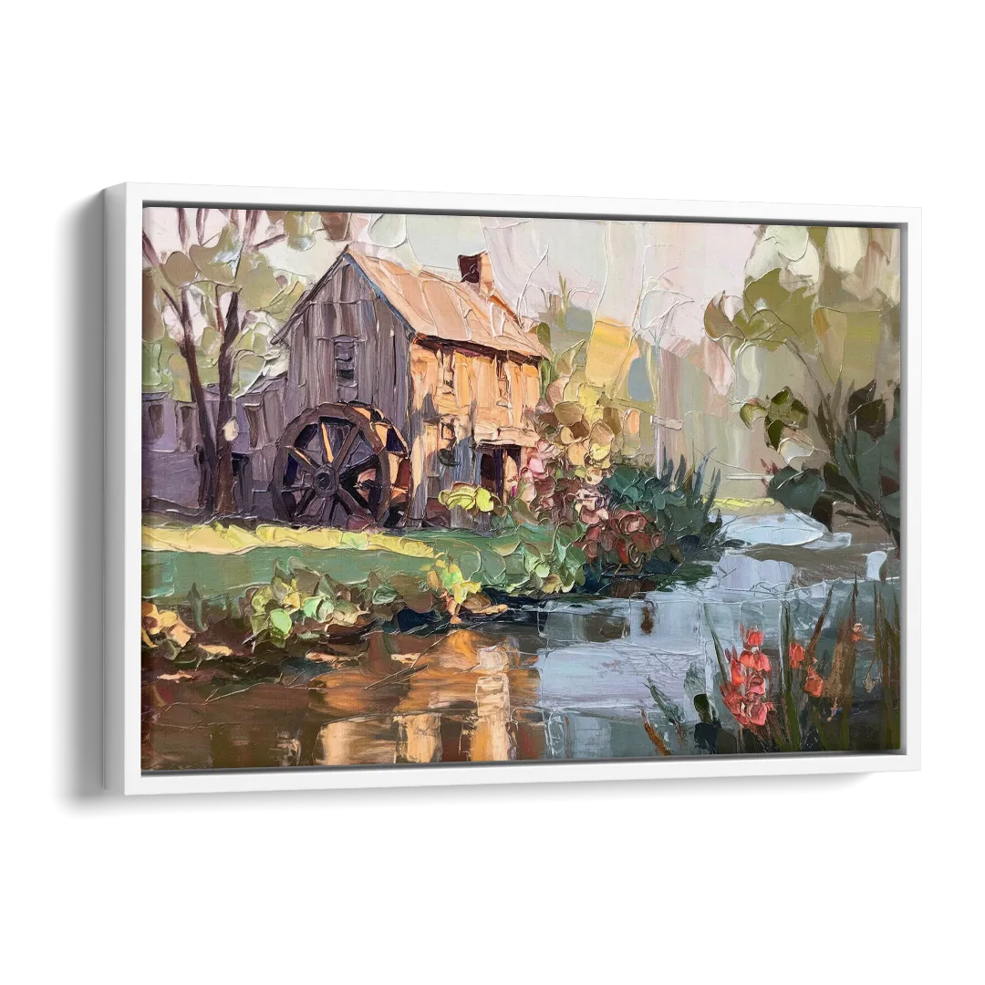 Rochester Flour Mill History Side - White Canvas Wall Art