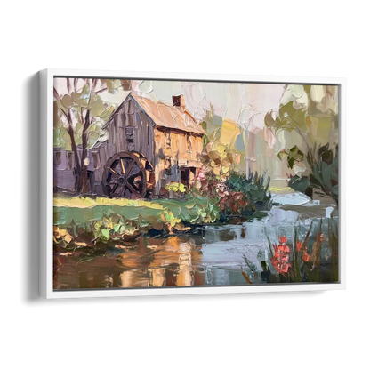 Rochester Flour Mill History Side - White Canvas Wall Art