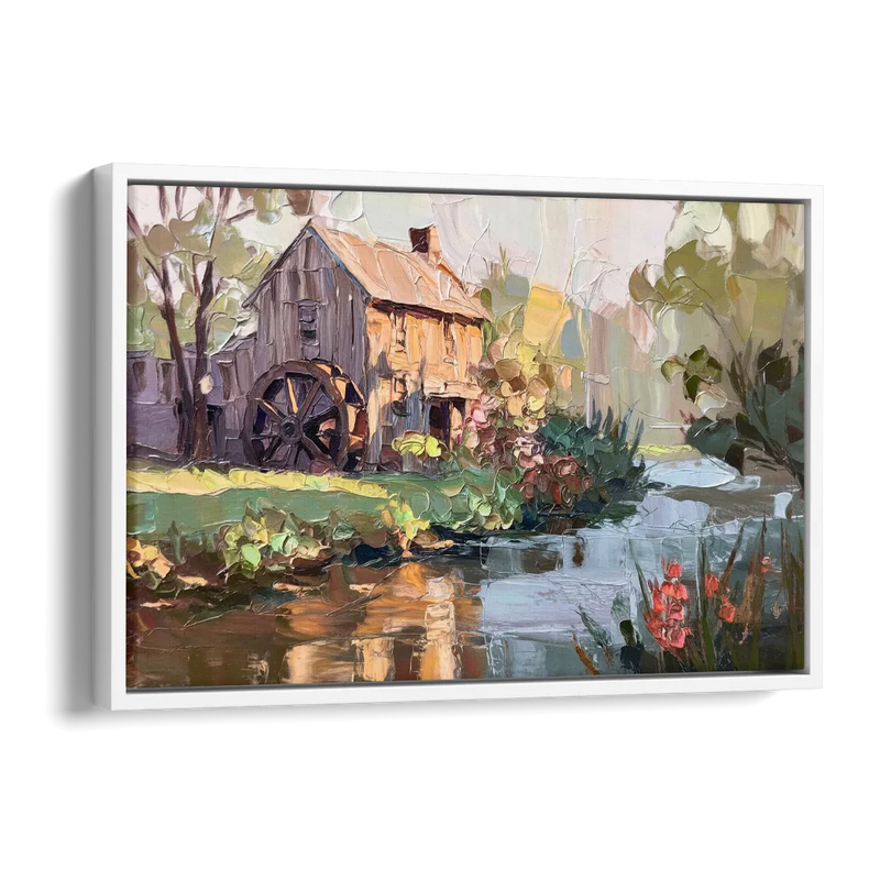 Rochester Flour Mill History Side - White Canvas Wall Art