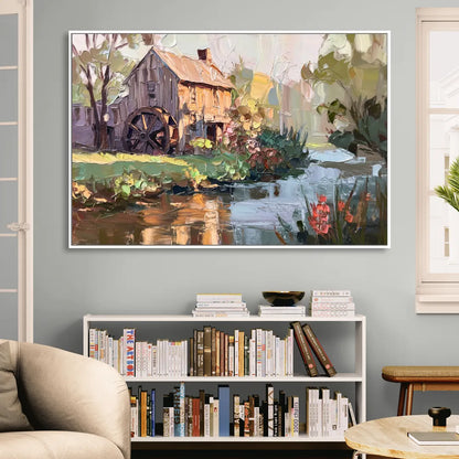 Rochester Flour Mill History Living Room - White Canvas Wall Art