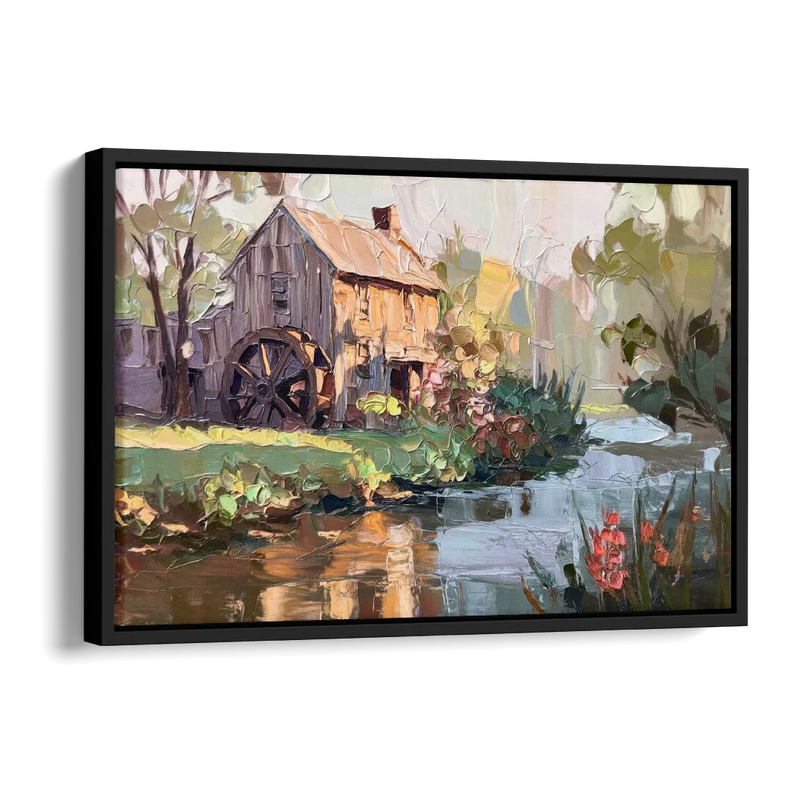 Rochester Flour Mill History Side - Black Canvas Wall Art