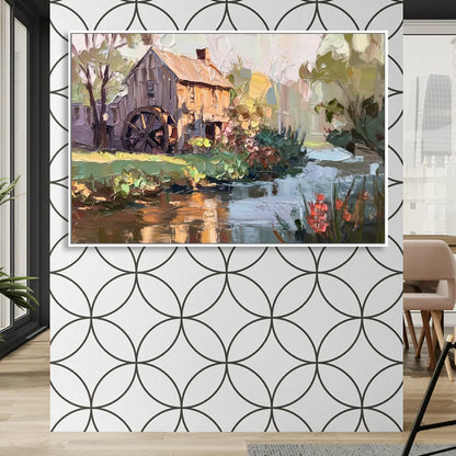 Rochester Flour Mill History Sitting Room - White Canvas Wall Art