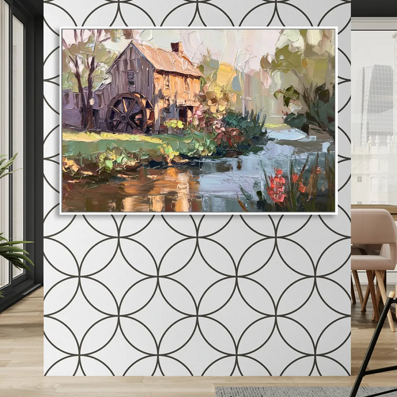 Rochester Flour Mill History Sitting Room - White Canvas Wall Art