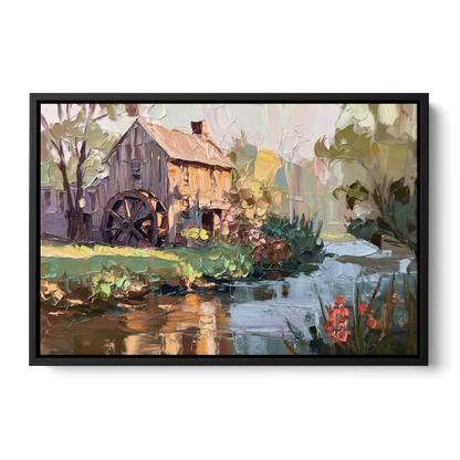 Rochester Flour Mill History Front - Black Canvas Wall Art