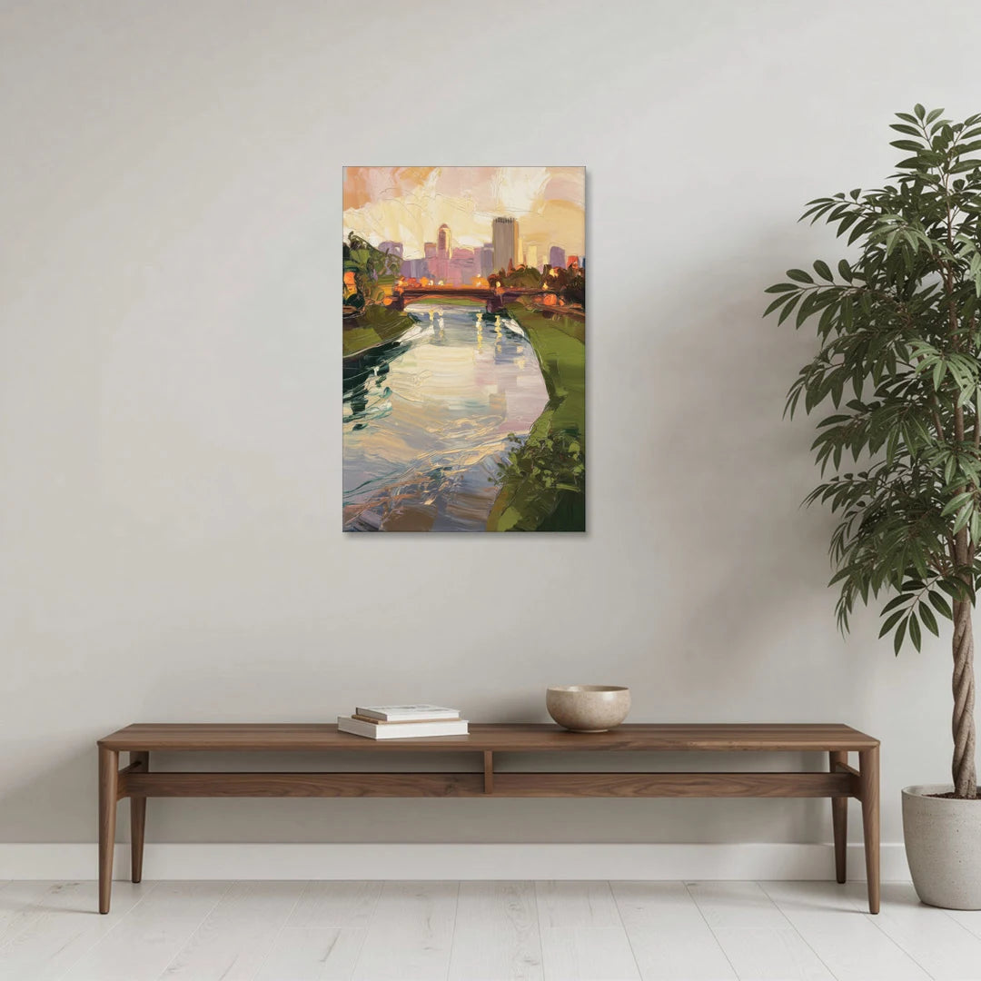 Rochester Genesee River View - Canvas Wall Art - Coffee Table - 24x36