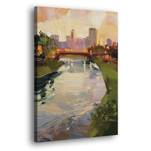 Rochester Genesee River View - Canvas Wall Art