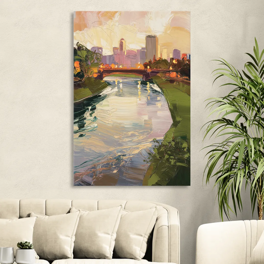 Rochester Genesee River View Living Room - Canvas Wall Art