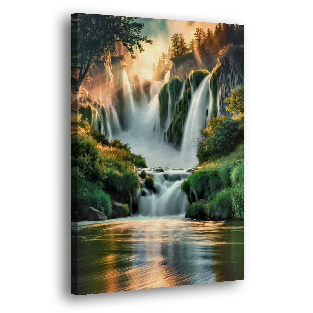 Rochester High Falls Panorama Side - Canvas Wall Art