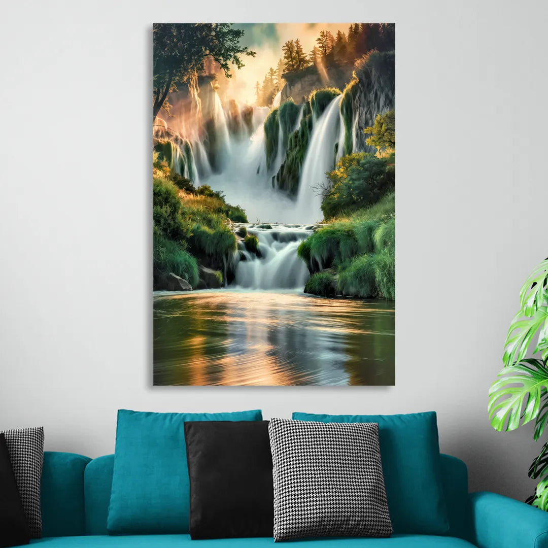 Rochester High Falls Panorama Sitting Room - Canvas Wall Art