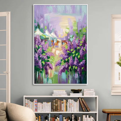 Rochester Lilac Festival Scene Living Room - White Canvas Wall Art