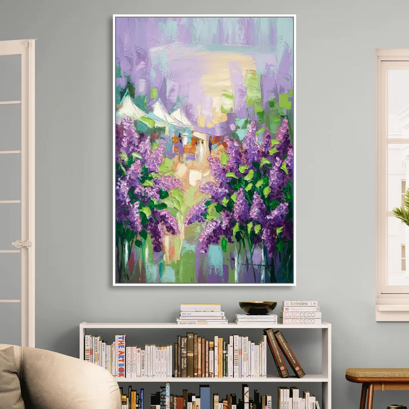 Rochester Lilac Festival Scene Living Room - White Canvas Wall Art