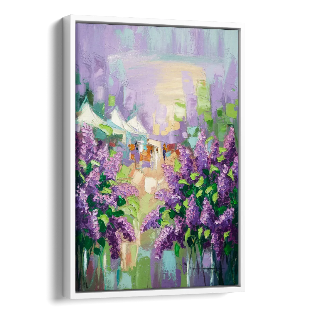 Rochester Lilac Festival Scene Side - White Canvas Wall Art