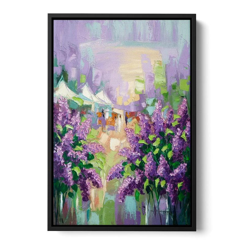 Rochester Lilac Festival Scene Front - Black Canvas Wall Art