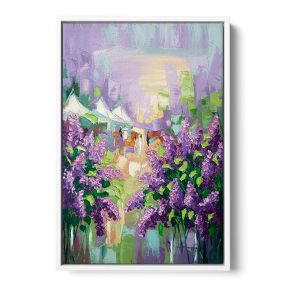 Rochester Lilac Festival Scene Front - White Canvas Wall Art