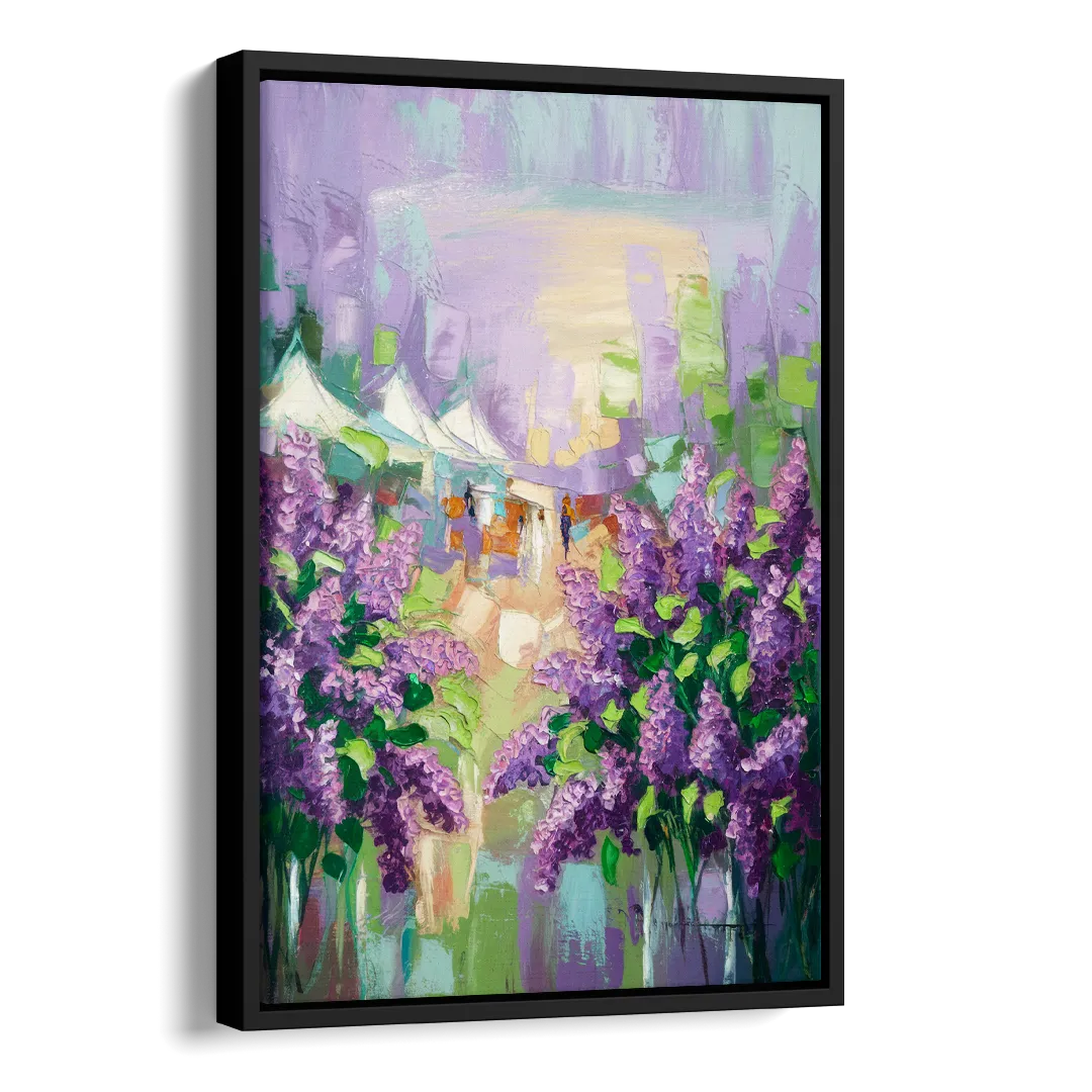 Rochester Lilac Festival Scene Side - Black Canvas Wall Art