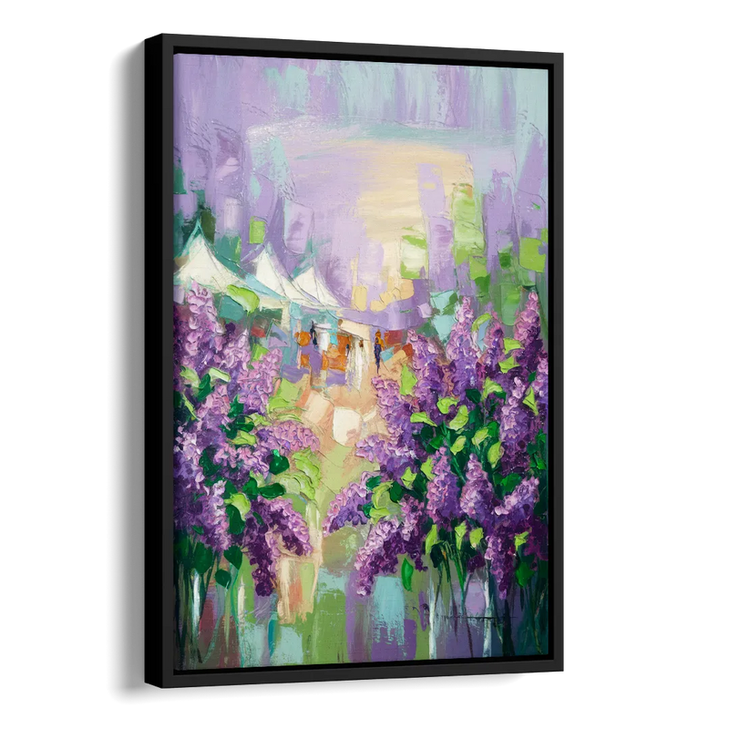 Rochester Lilac Festival Scene Side - Black Canvas Wall Art