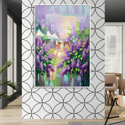 Rochester Lilac Festival Scene Sitting Room - White Canvas Wall Art