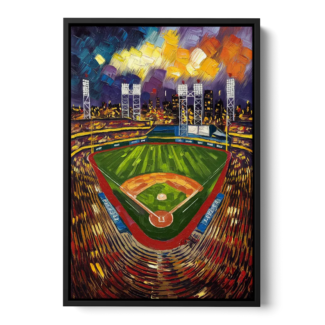 Rochester Red Wings Stadium Front - Black Canvas Wall Art