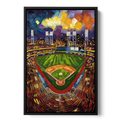 Rochester Red Wings Stadium Front - Black Canvas Wall Art