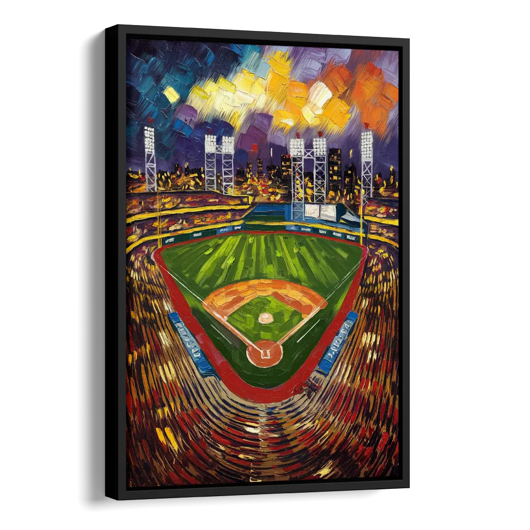 Rochester Red Wings Stadium Side - Black Canvas Wall Art