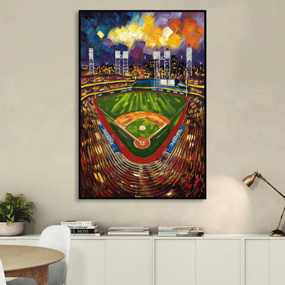 Rochester Red Wings Stadium Sitting Room - Black Canvas Wall Art