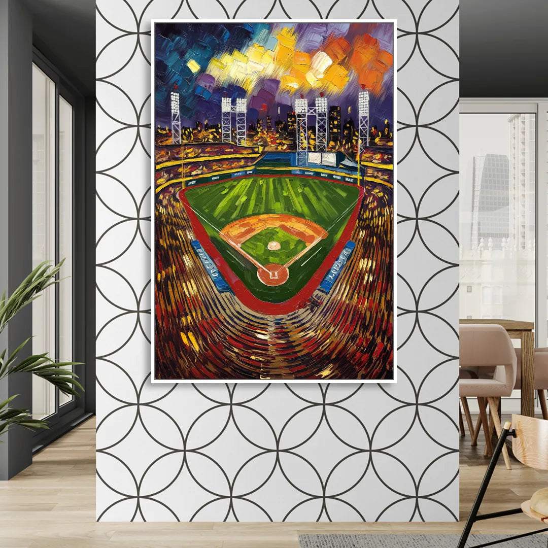 Rochester Red Wings Stadium Living Room - White Canvas Wall Art