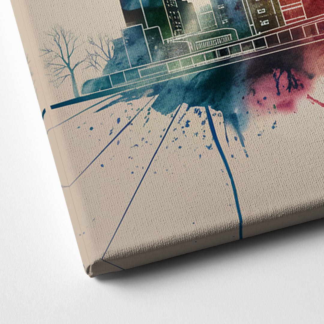 Rochester Skyline At Sunset Canvas Close Up