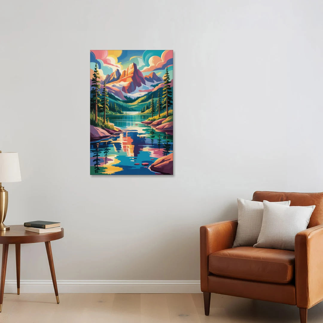Rocky Mountain Serenity - Canvas Wall Art - Sofa - 24x36