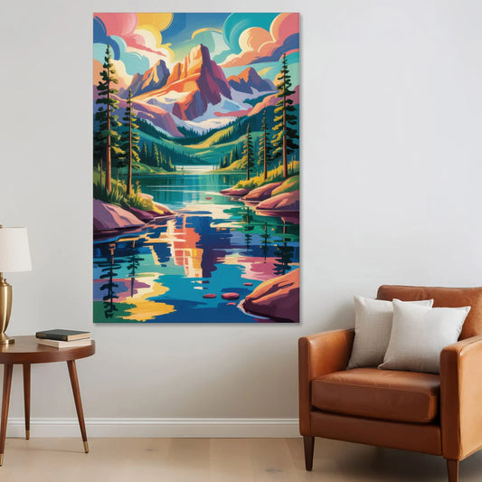 Rocky Mountain Serenity - Canvas Wall Art - Sofa - 40x60